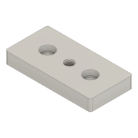 MODULAR SOLUTIONS FOOT & CASTER CONNECTING PLATE<br>45MM X 90MM, M10 HOLE W/HARDWARE